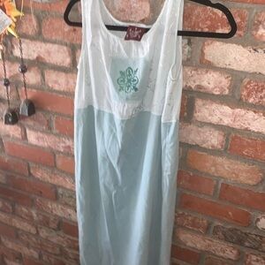Blue Cactus Maxi Dress Cotton USA floral 100% cotton